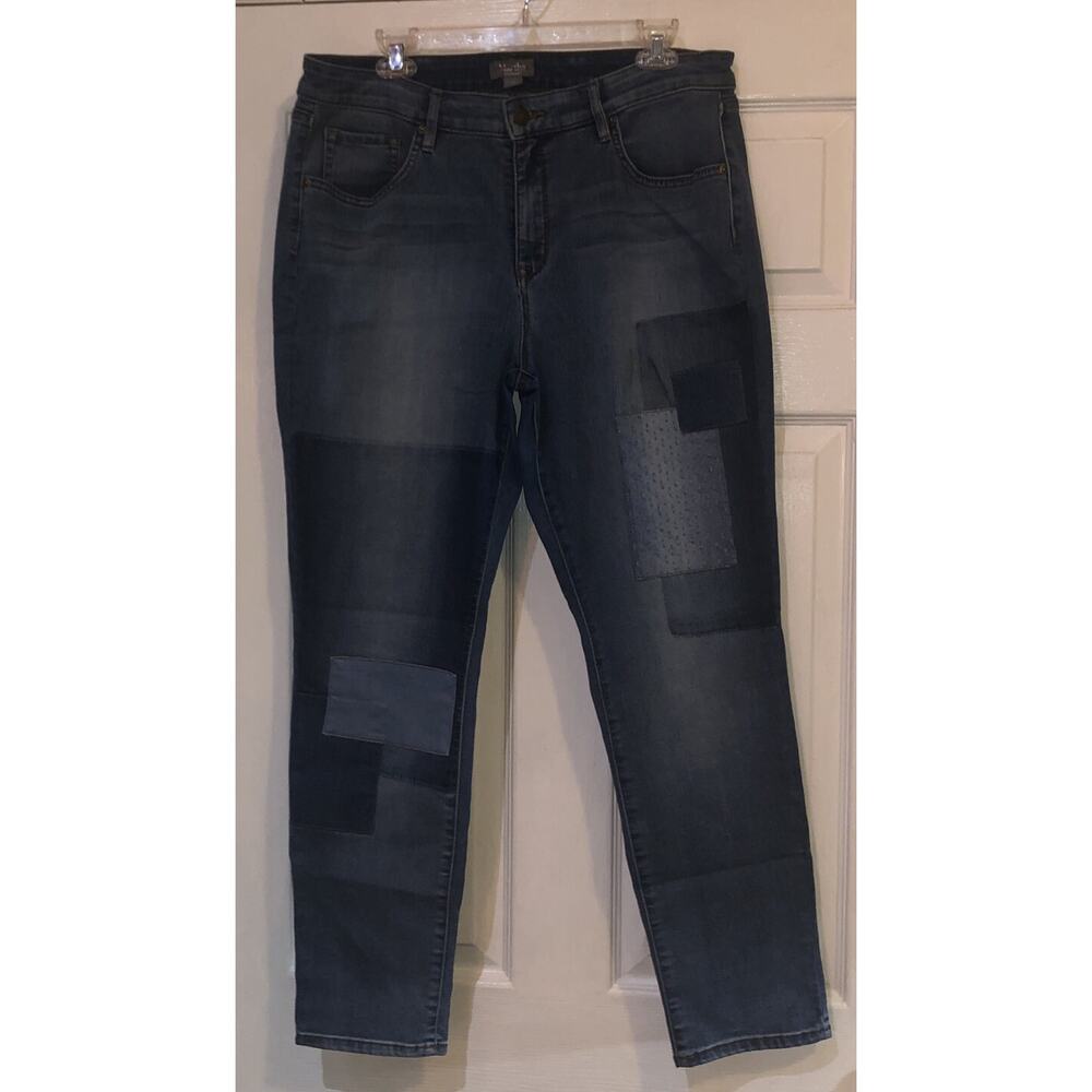 Martha Stewart Jeans Women’s Size 16 Denim Blue Indigo Patchwork Med Wash